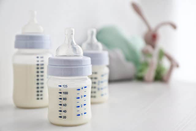 An assortment of baby bottles